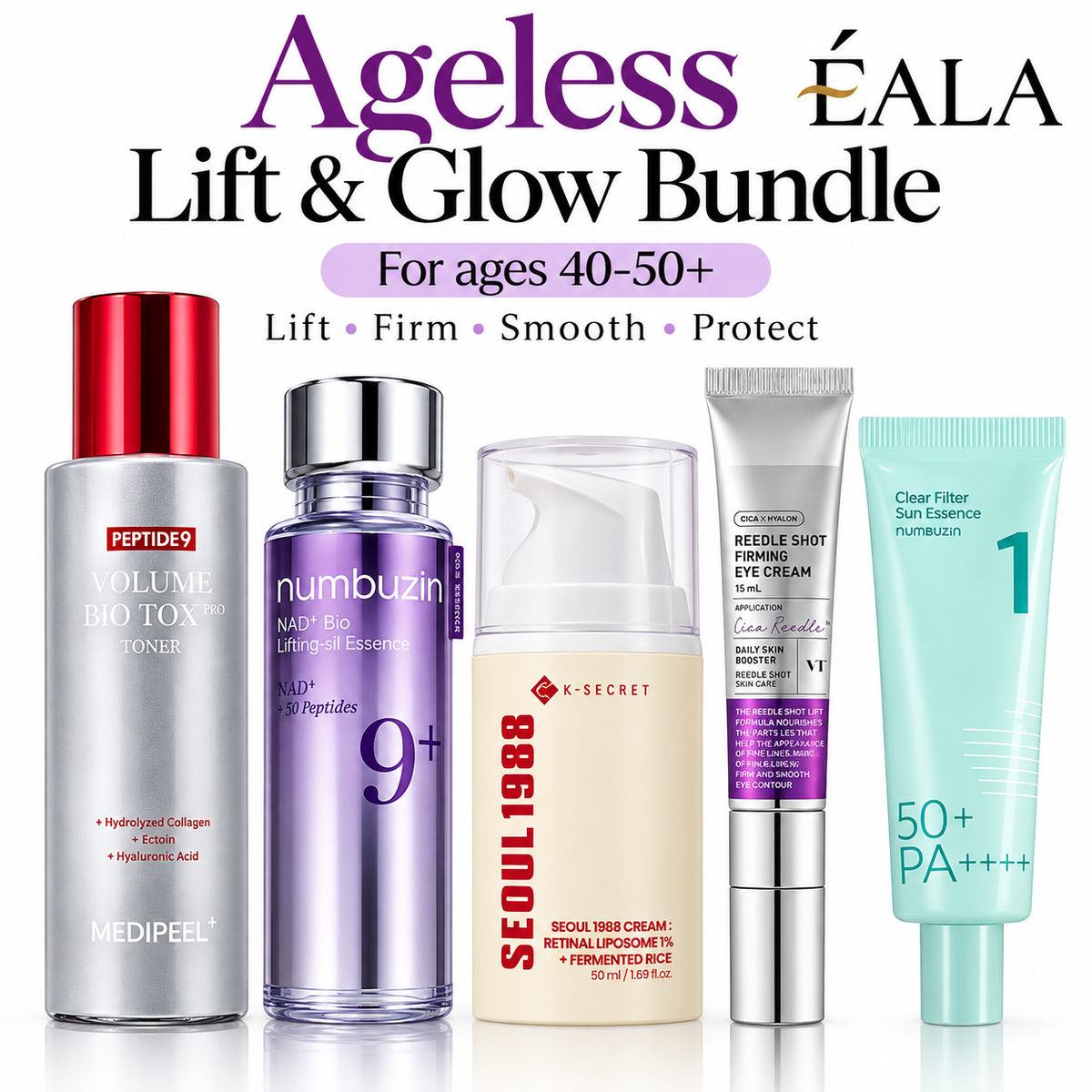 Ageless Lift & Glow Bundle For ages 40–50+ Lift • Firm • Smooth • Protect