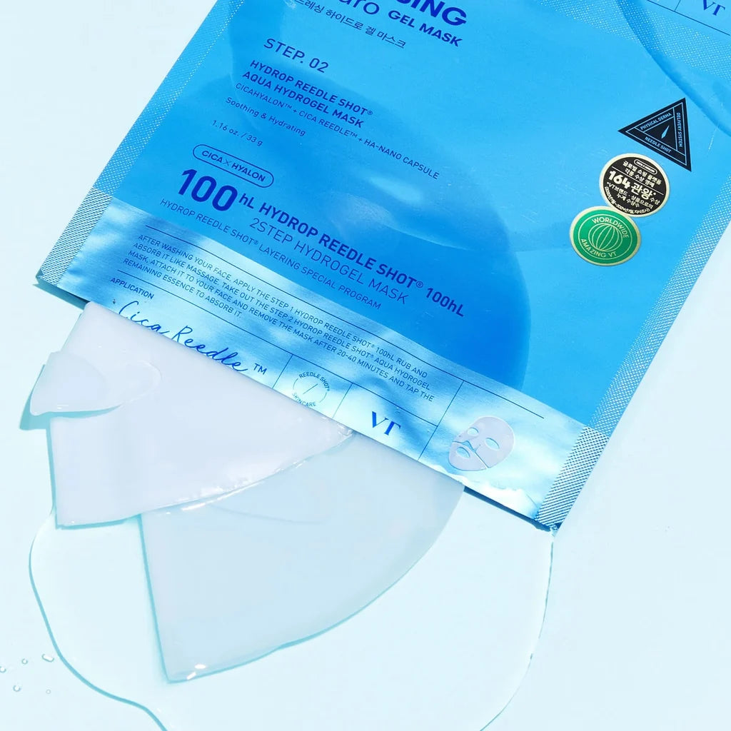 VT Cosmetics – Hydrop Reedle Shot 100hL 2Step Hydrogel Mask, 4 sheets