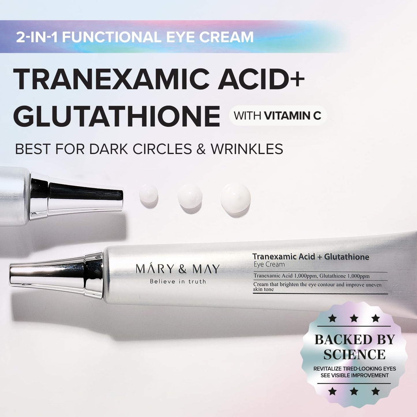 Mary & May – Tranexamic Acid + Glutathione Eye Cream 30ml