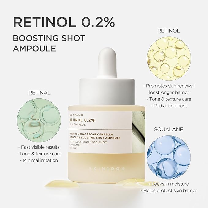 SKIN1004 Madagascar Centella Retinol 0.2 Boosting Shot Ampoule