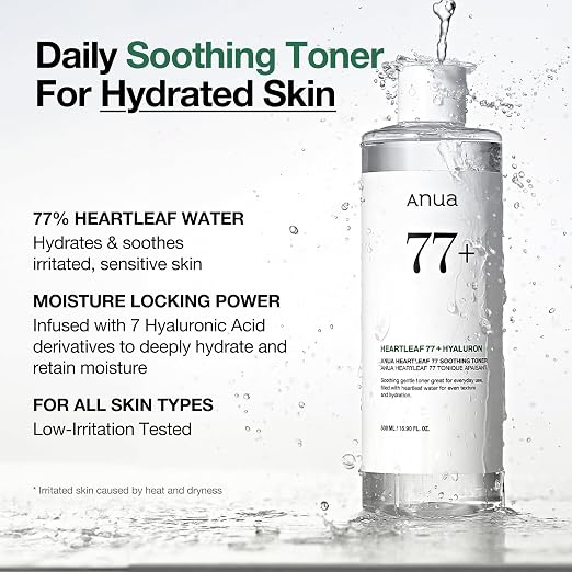 Anua Heartleaf 77 + Hyaluron Soothing Toner