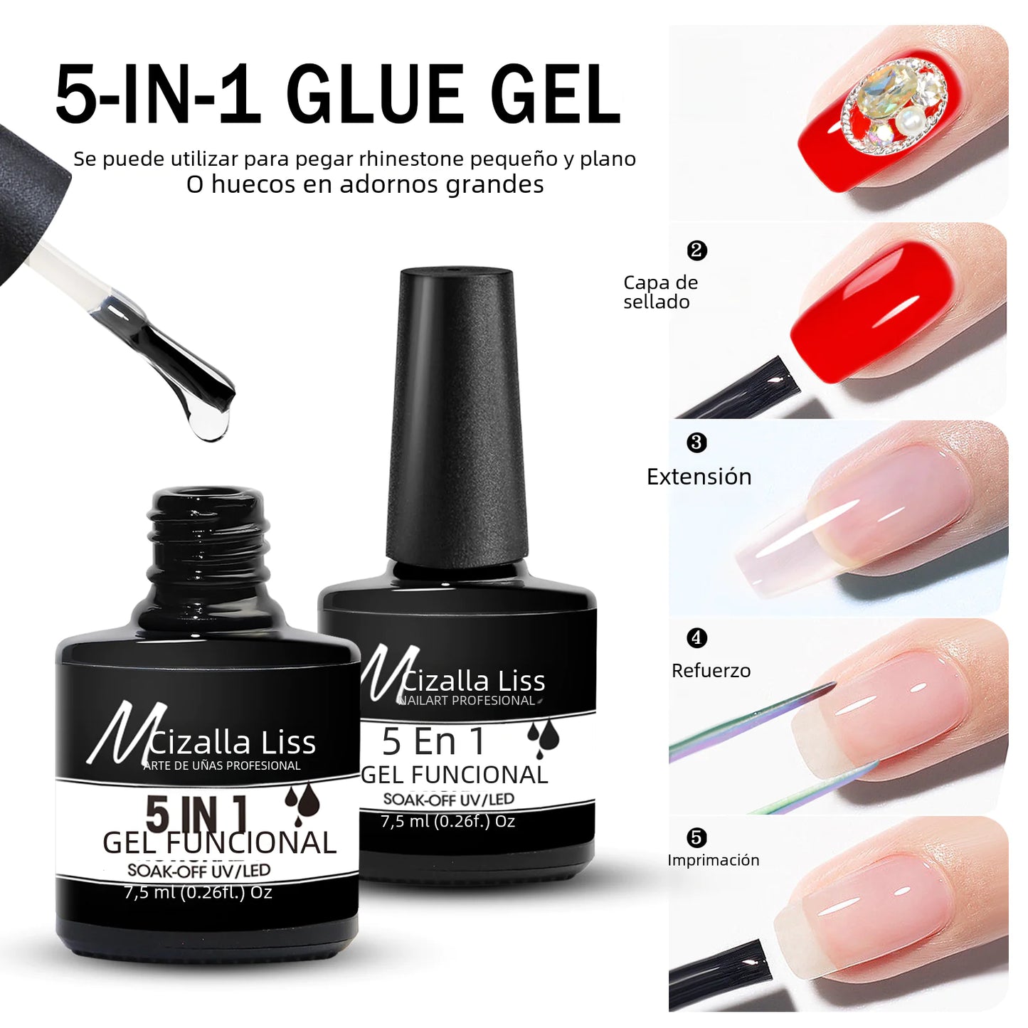 5-in-1 Nail Gel for Strengthening and Sealing