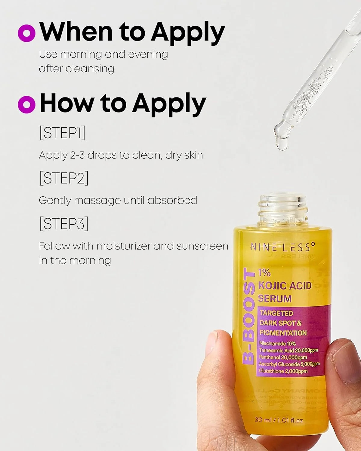 NINELESS B-Boost 1% Kojic Acid Serum 30 ml