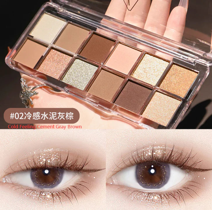 Ming Xizhi 12-Color Pearlescent Matte Eyeshadow Palette