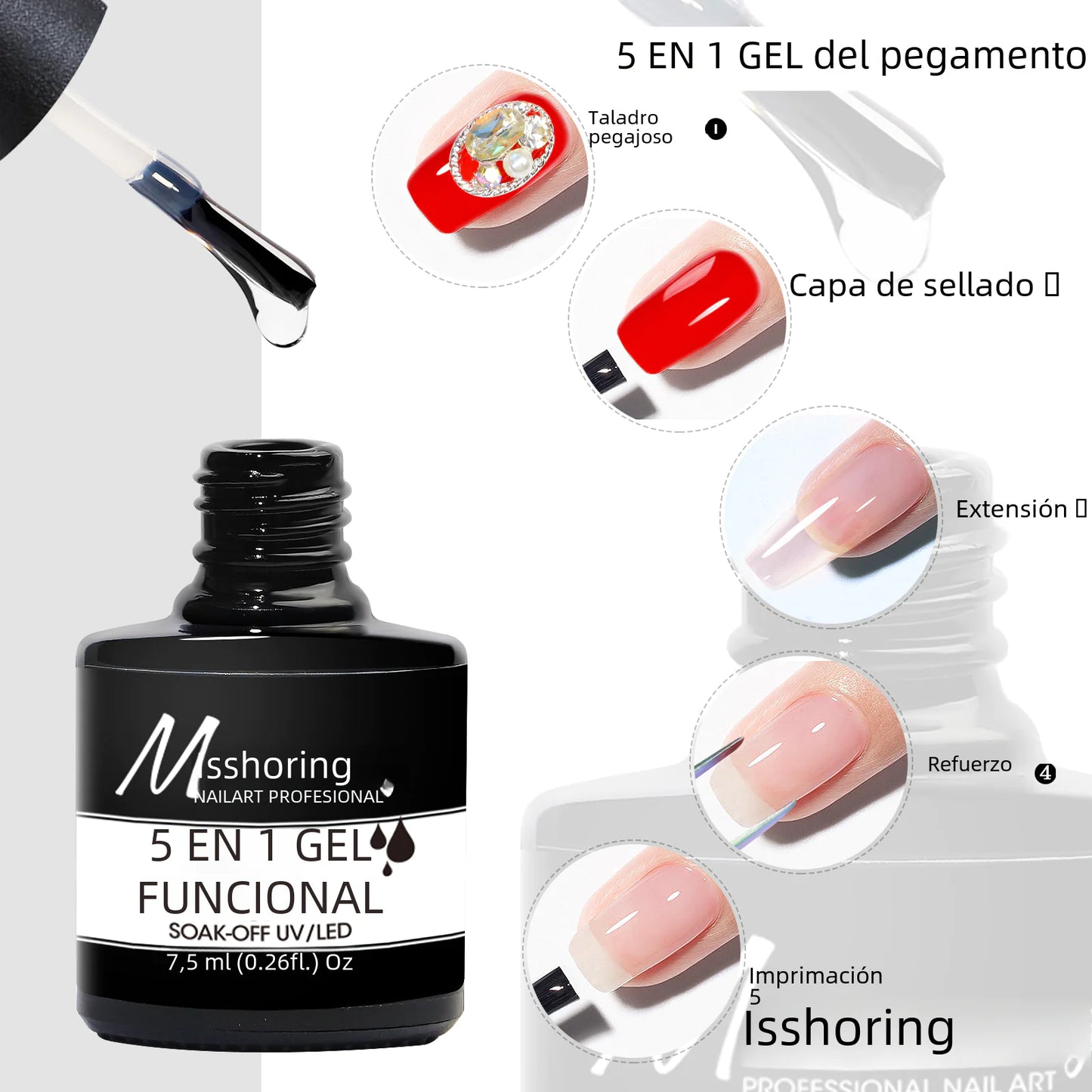 5-in-1 Nail Gel for Strengthening and Sealing