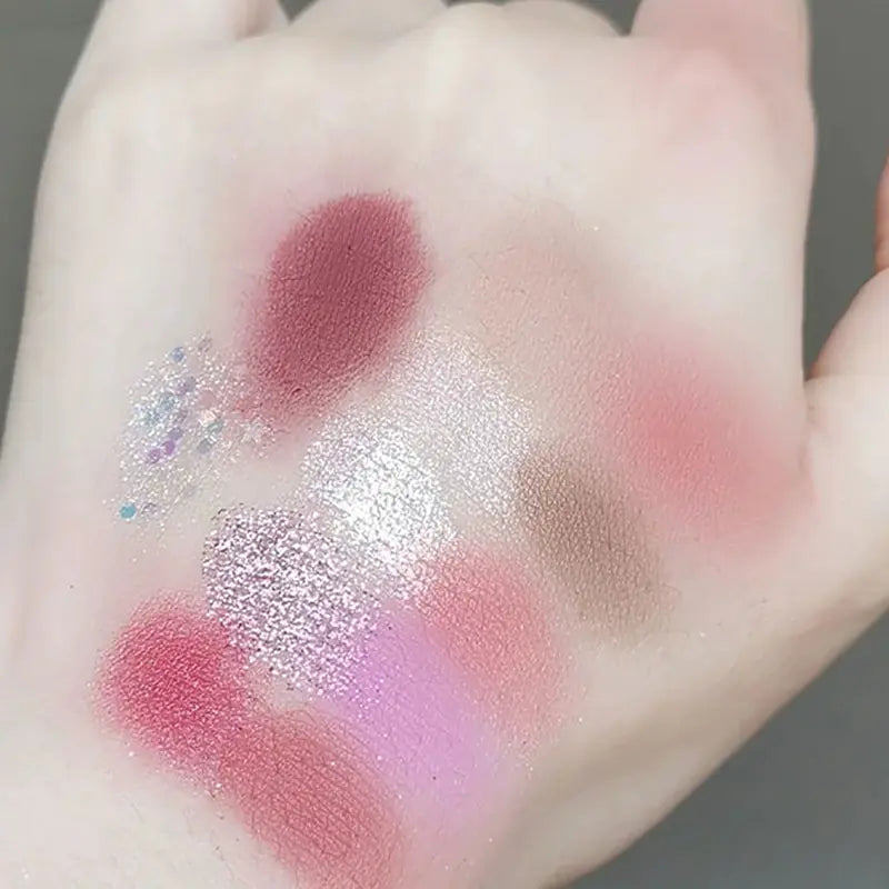 12-Color Transparent Eyeshadow Palette with Shimmer & Matte