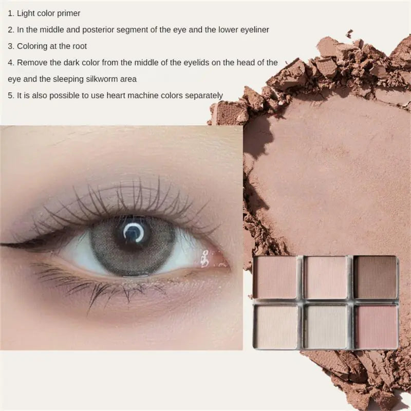 Six-Color Matte and Pearl Eyeshadow Palette