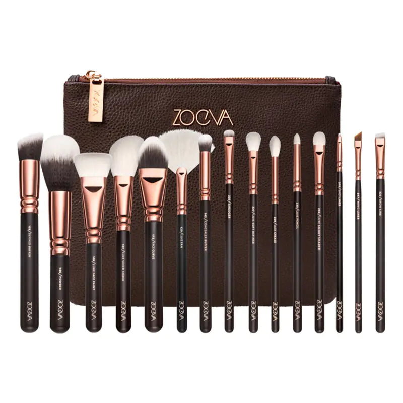 15-Piece Pink Rose Gold Makeup Brush Set