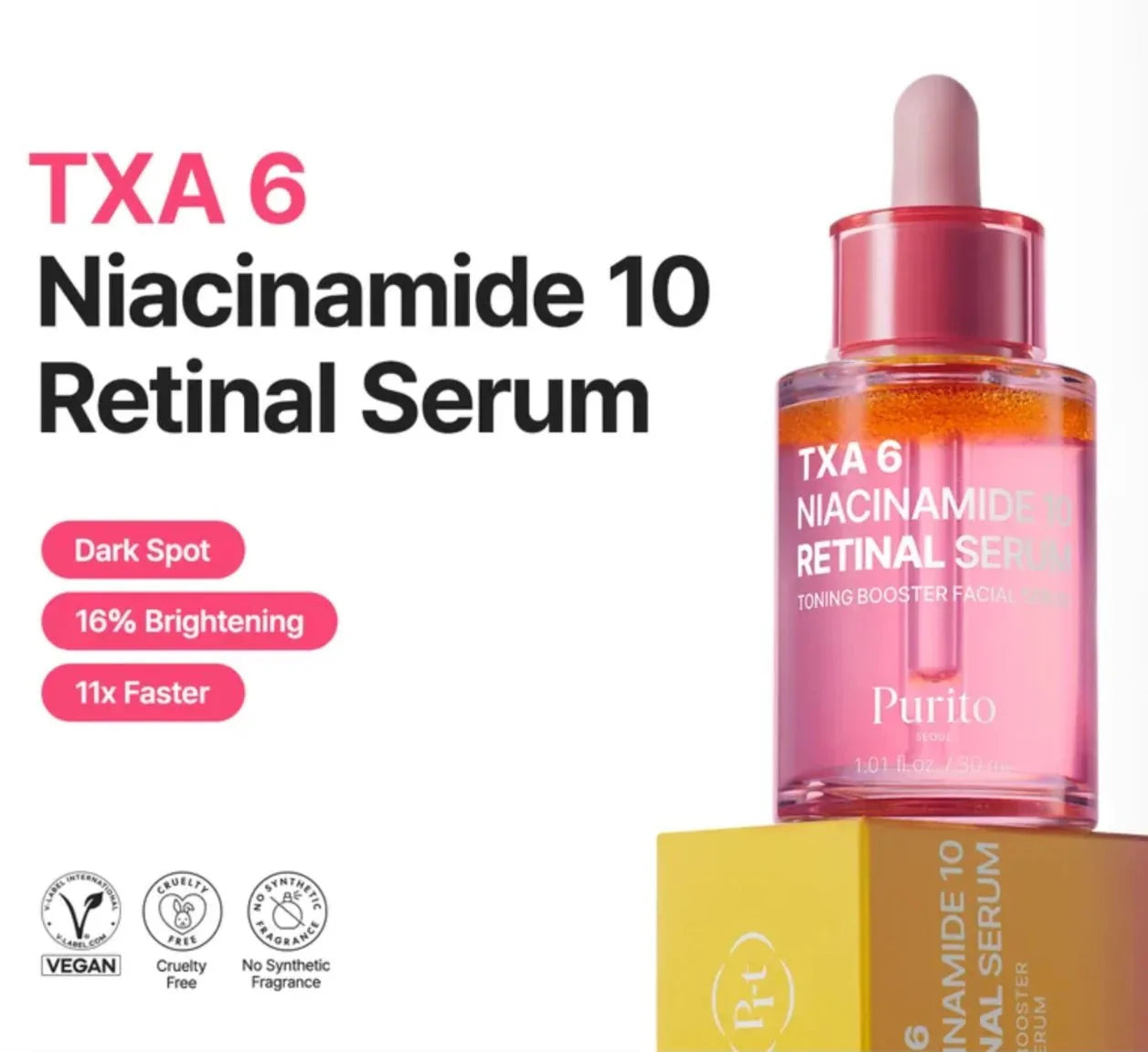 PURITO TXA 6 Niacinamide 10 Retinal Serum 30 ml
